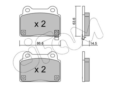 Brake Pad Set, disc brake CIFAM 822-826-0