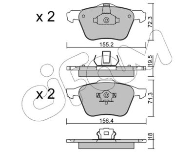 Brake Pad Set, disc brake CIFAM 822-833-0