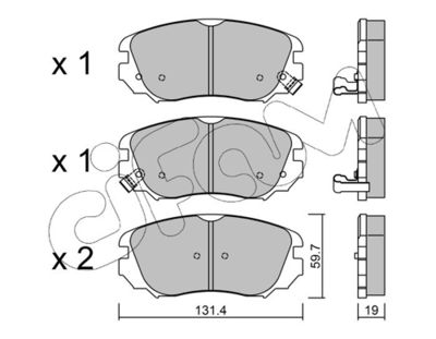 Brake Pad Set, disc brake CIFAM 822-841-0