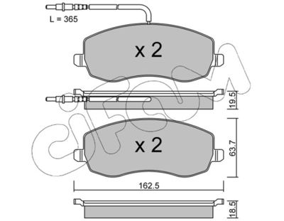 Brake Pad Set, disc brake CIFAM 822-847-0