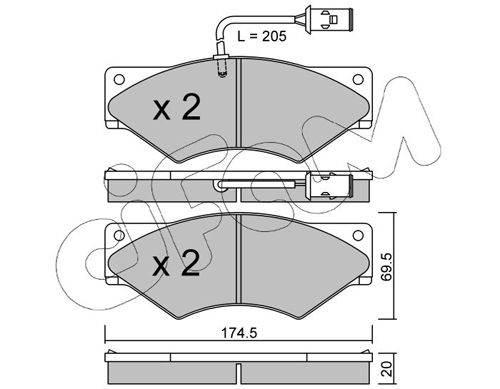 CIFAM 822-849-0 Brake Pad Set, disc brake