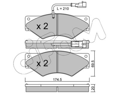 Brake Pad Set, disc brake CIFAM 822-849-1