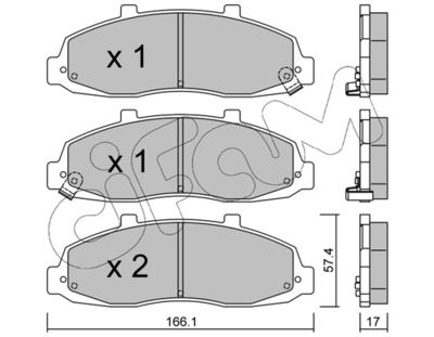 Brake Pad Set, disc brake CIFAM 822-857-0