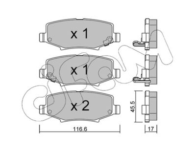 Brake Pad Set, disc brake CIFAM 822-863-1