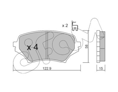 Brake Pad Set, disc brake CIFAM 822-870-0