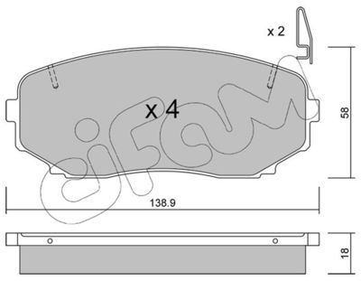 Brake Pad Set, disc brake CIFAM 822-872-0