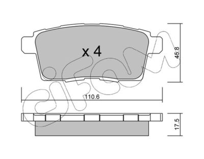 Brake Pad Set, disc brake CIFAM 822-873-0