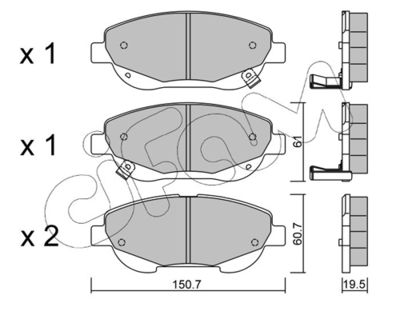 Brake Pad Set, disc brake CIFAM 822-879-0