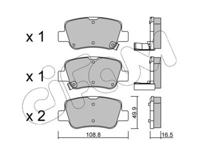 Brake Pad Set, disc brake CIFAM 822-881-0