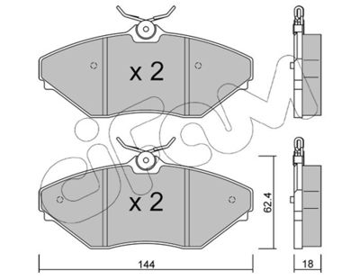 Brake Pad Set, disc brake CIFAM 822-887-0