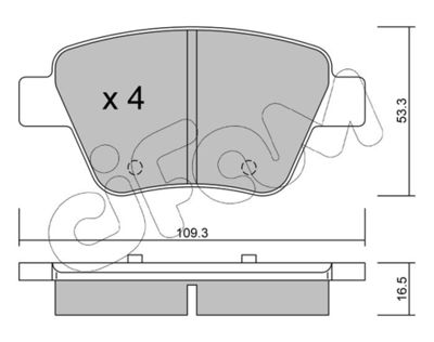 Brake Pad Set, disc brake CIFAM 822-889-0