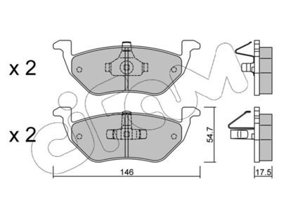 Brake Pad Set, disc brake CIFAM 822-907-0