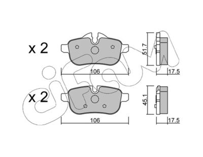 Brake Pad Set, disc brake CIFAM 822-919-0