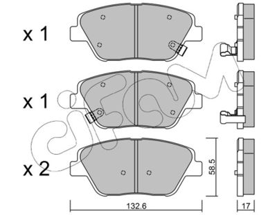 Brake Pad Set, disc brake CIFAM 822-945-0