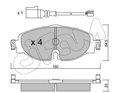 Brake Pad Set, disc brake CIFAM 822-950-0K