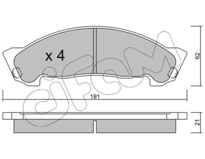 Brake Pad Set, disc brake CIFAM 822-972-0