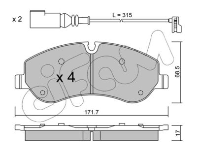 Brake Pad Set, disc brake CIFAM 822-990-0