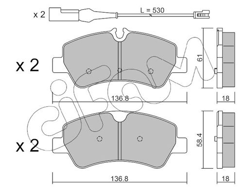 CIFAM 822-991-1 Brake Pad Set, disc brake