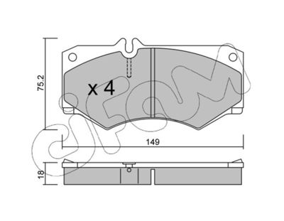 Brake Pad Set, disc brake CIFAM 822-014-0