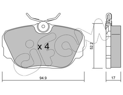 Brake Pad Set, disc brake CIFAM 822-042-0