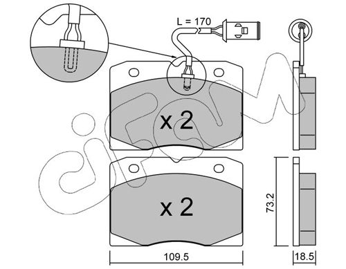 CIFAM 822-051-2 Brake Pad Set, disc brake