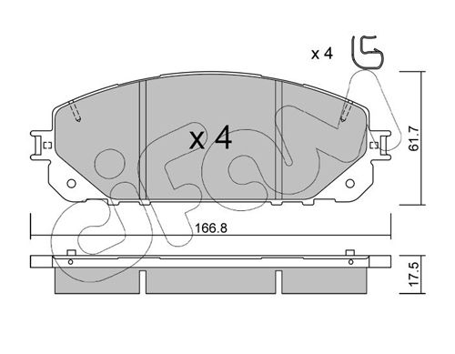 CIFAM 822-1000-0 Brake Pad Set, disc brake