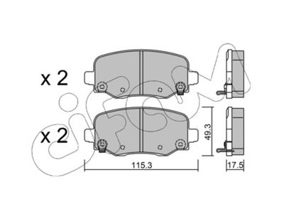 Brake Pad Set, disc brake CIFAM 822-1002-0