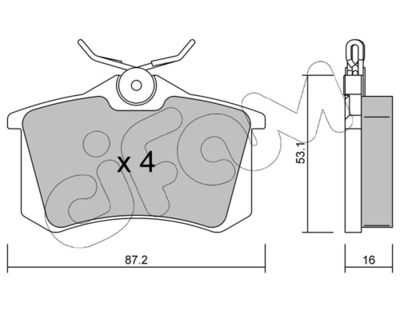 Brake Pad Set, disc brake CIFAM 822-100-2