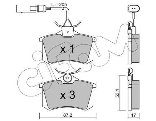 CIFAM 822-100-3 Brake Pad Set, disc brake