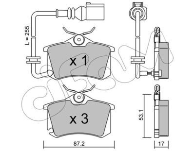 Brake Pad Set, disc brake CIFAM 822-100-4