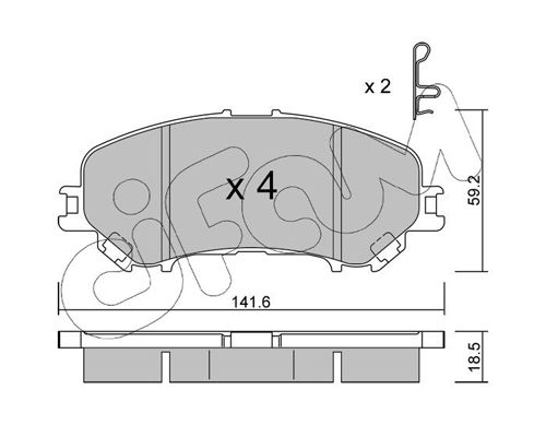 CIFAM 822-1010-0 Brake Pad Set, disc brake