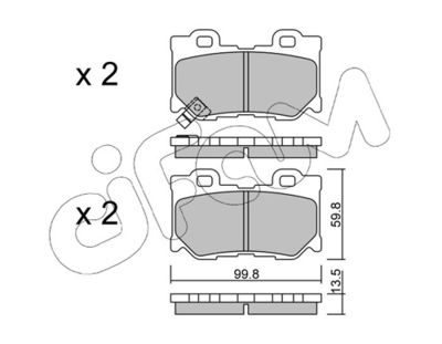 Brake Pad Set, disc brake CIFAM 822-1030-0