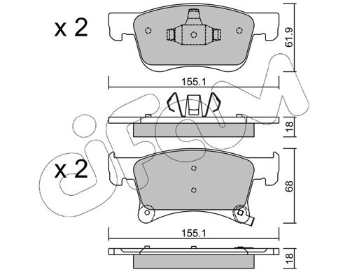 CIFAM 822-1035-0 Brake Pad Set, disc brake