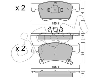 Brake Pad Set, disc brake CIFAM 822-1035-0
