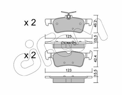 Brake Pad Set, disc brake CIFAM 822-1042-0