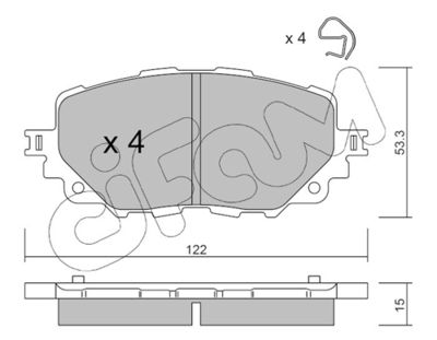 Brake Pad Set, disc brake CIFAM 822-1086-0