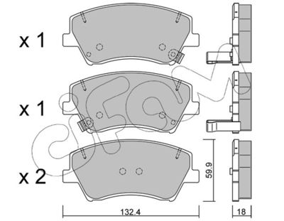 Brake Pad Set, disc brake CIFAM 822-1092-0