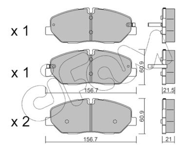 Brake Pad Set, disc brake CIFAM 822-1094-0