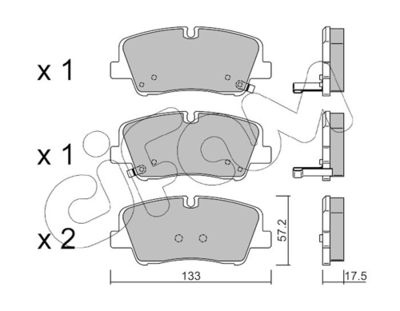 Brake Pad Set, disc brake CIFAM 822-1095-0