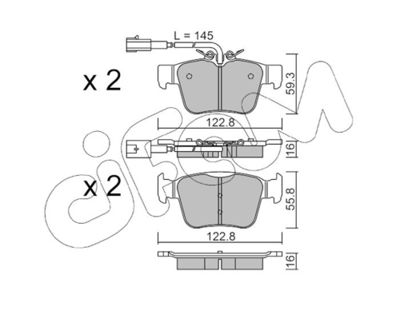 Brake Pad Set, disc brake CIFAM 822-1101-0