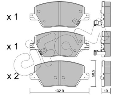 Brake Pad Set, disc brake CIFAM 822-1103-0