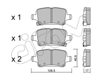 Brake Pad Set, disc brake CIFAM 822-1116-0