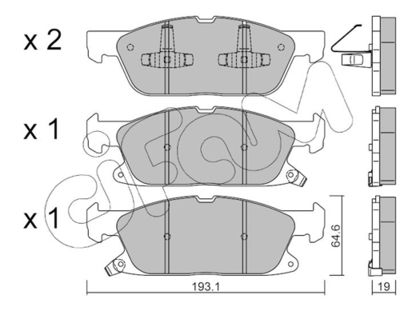 Brake Pad Set, disc brake CIFAM 822-1117-0