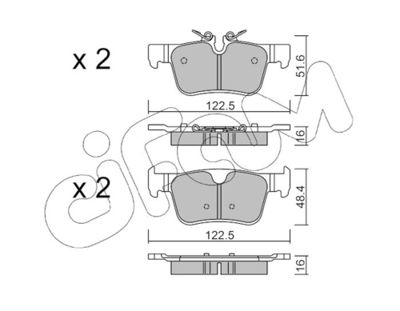 Brake Pad Set, disc brake CIFAM 822-1121-0