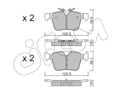 Brake Pad Set, disc brake CIFAM 822-1122-0
