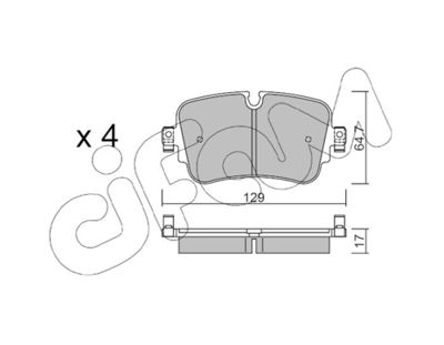 Brake Pad Set, disc brake CIFAM 822-1130-0