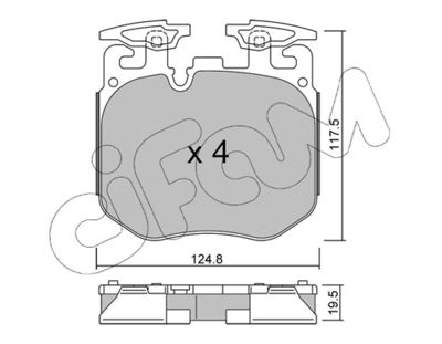 Brake Pad Set, disc brake CIFAM 822-1147-0