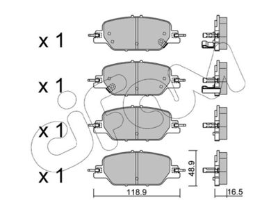Brake Pad Set, disc brake CIFAM 822-1154-0