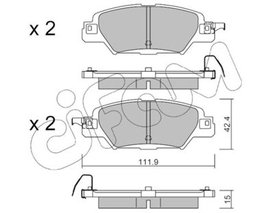 Brake Pad Set, disc brake CIFAM 822-1158-0