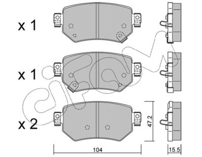 Brake Pad Set, disc brake CIFAM 822-1159-0